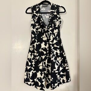 Black and White Sleeveless Vest Dress